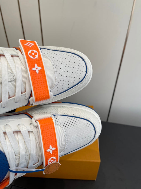 LV Tarine sneakers White and Orange Perforated Calf Leather 533501