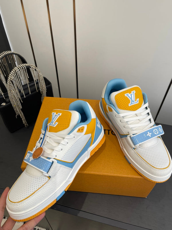 LV Tarine sneakers White and Blue Perforated Calf Leather 533503