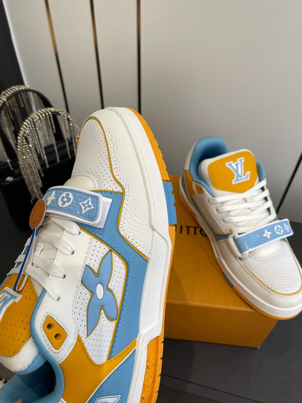 LV Tarine sneakers White and Blue Perforated Calf Leather 533503