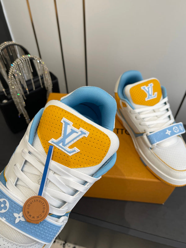 LV Tarine sneakers White and Blue Perforated Calf Leather 533503