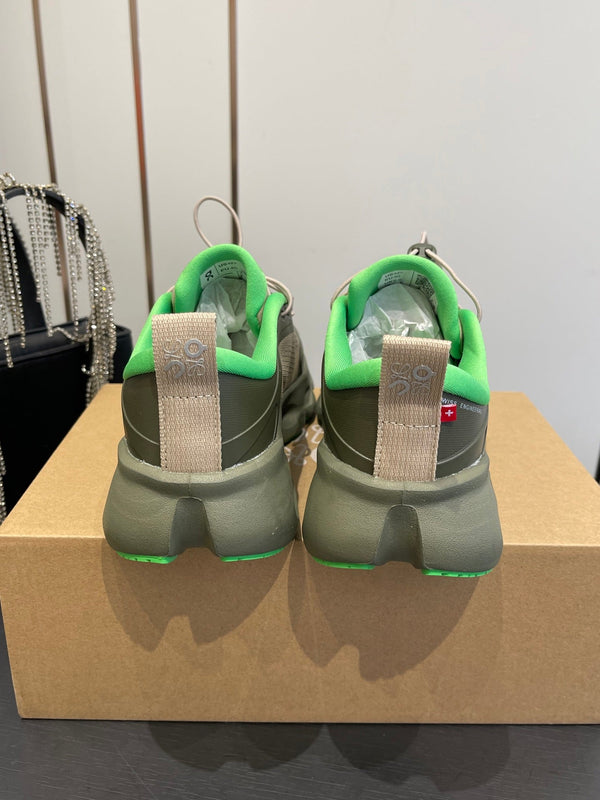 Loewe x On Cloudsolo Sneakers Khaki Green and Beige  Polyester and Mesh 533484