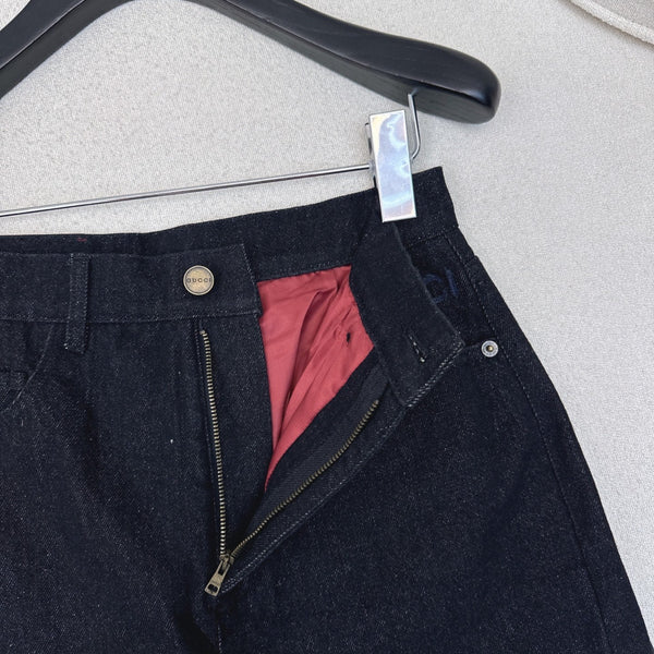 Gucci 25 Denim Short Dark Blue Cotton 596440