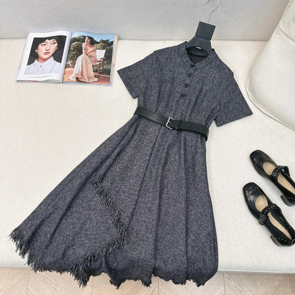 CD 25 Flared Skirt Gray Cotton Wool 599036