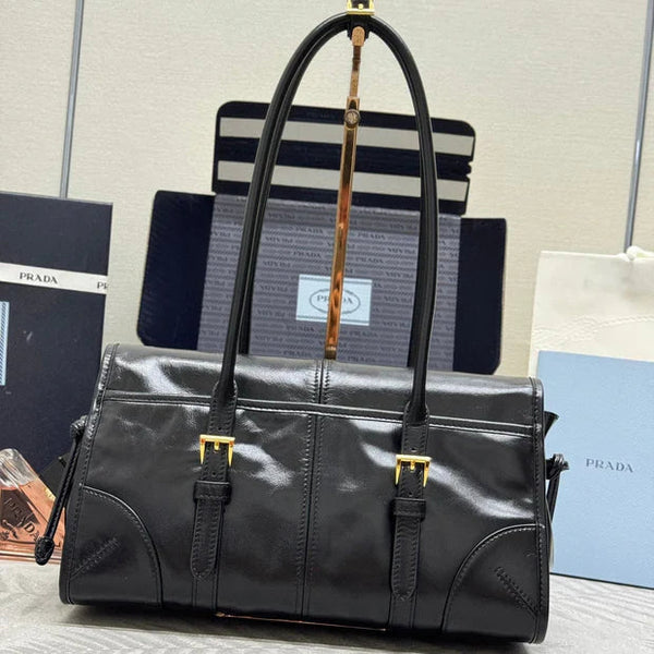 Prada 2026 Bonnie Bag 24cm Gray Leather