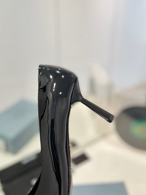 Pra Pumps 75 Pelle Verniciata Nera