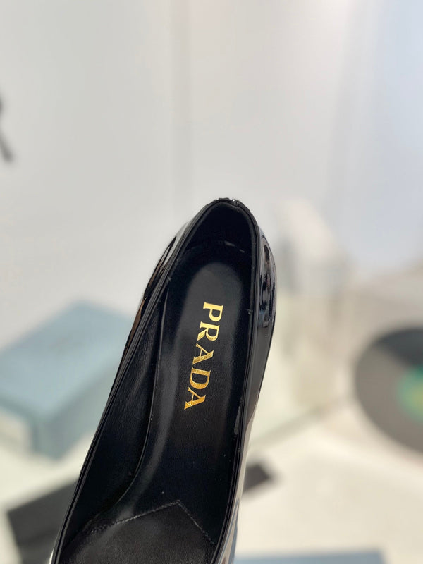 Pra Pumps 75 Pelle Verniciata Nera