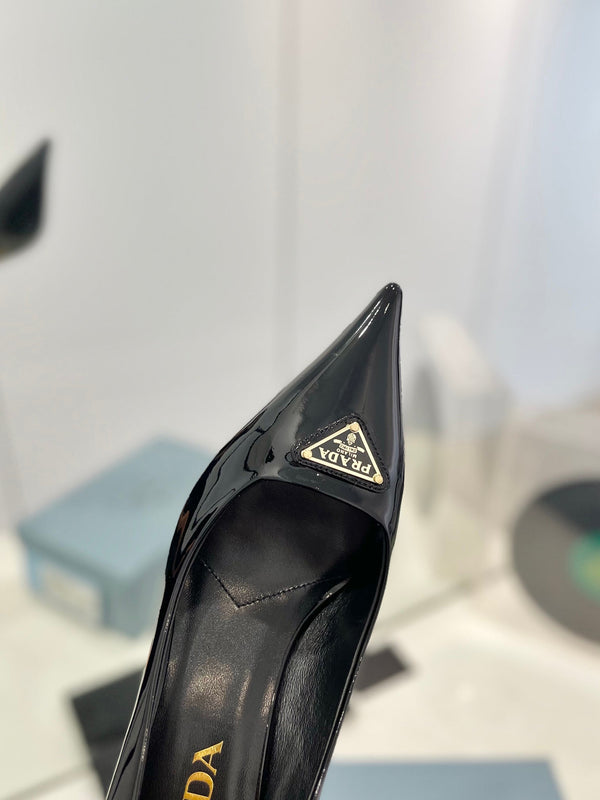 Pra Pumps 75 Pelle Verniciata Nera