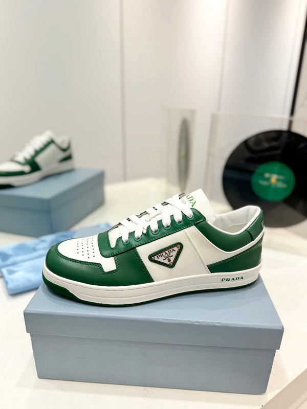 SNEAKERS PRA DOWNTOWN NAPPA IN VITELLO BIANCO E VERDE