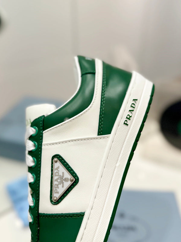 SNEAKERS PRA DOWNTOWN NAPPA IN VITELLO BIANCO E VERDE