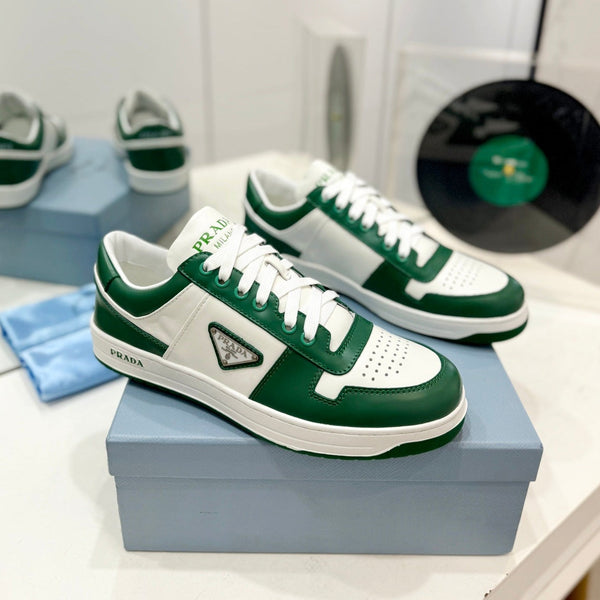 SNEAKERS PRA DOWNTOWN NAPPA IN VITELLO BIANCO E VERDE