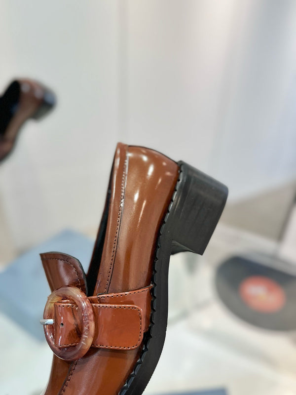 Prad 26s Heeled Loafers Brown Brushed Leather 941518