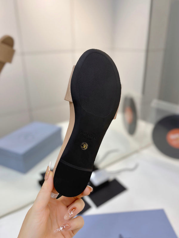 Pra Slides Beige Patent Leather 834595