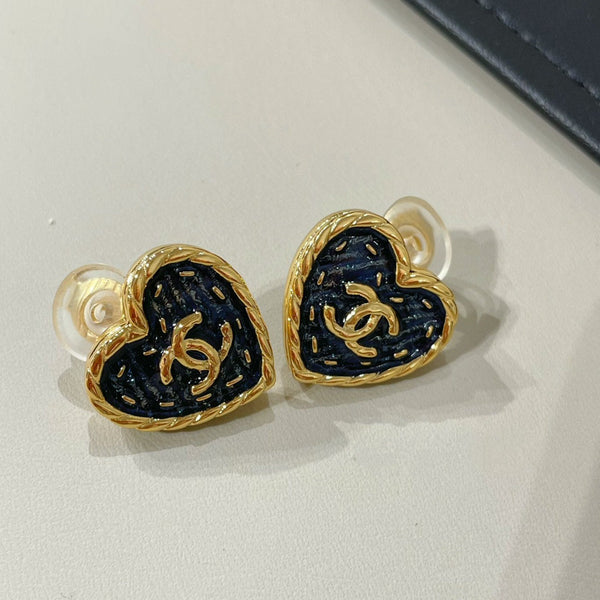orecchini a clip francesi a forma di cuore blu cc 24p