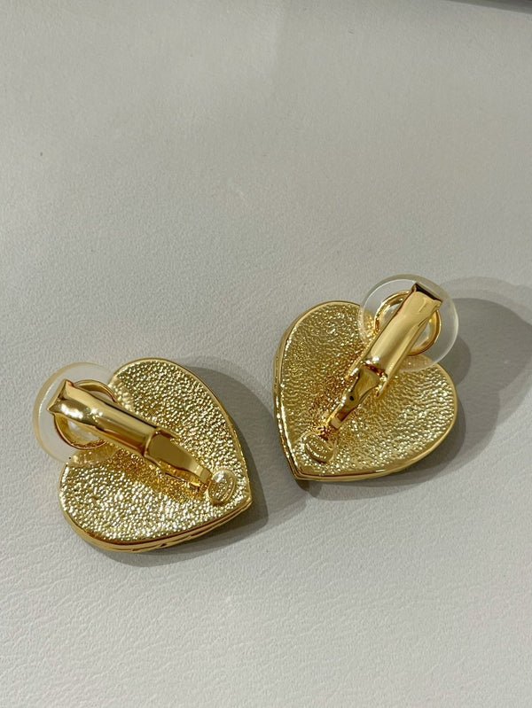 orecchini a clip francesi a forma di cuore blu cc 24p