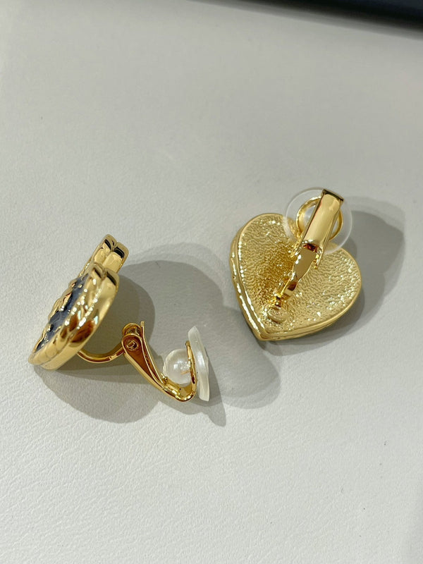orecchini a clip francesi a forma di cuore blu cc 24p