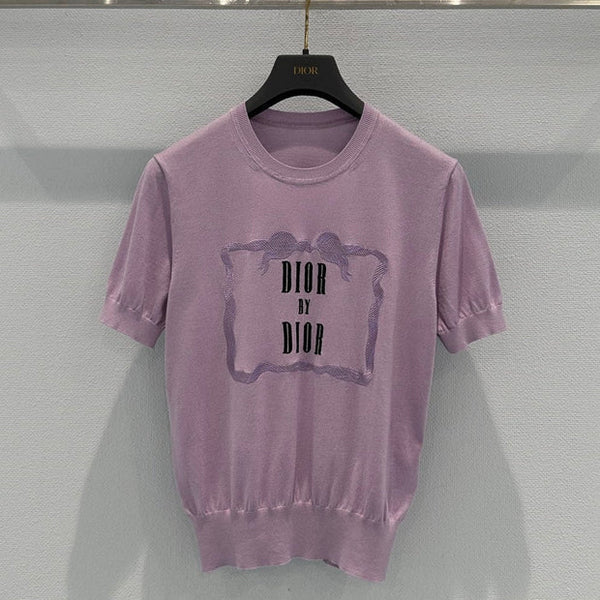 CD 2026 Short-sleeved T-shirt Purple Cotton 460281