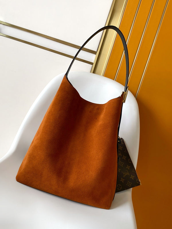 LV Low Key Hobo MM BAg Brown Cognac Suede 268169