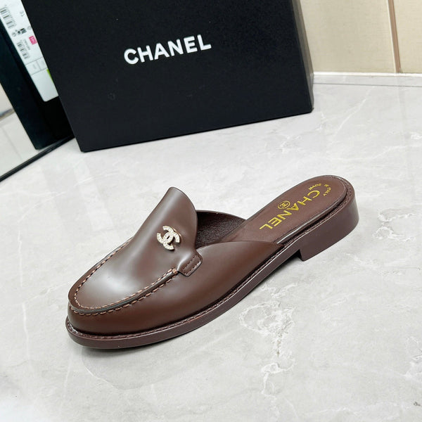CC 25C Mule in pelle di vitello color cioccolato