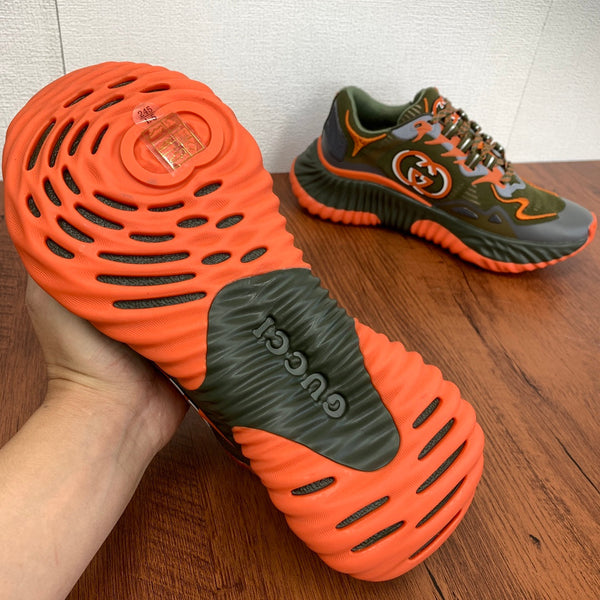 GG Men's Ripple Sneaker Olive Green Orange Mesh 536986