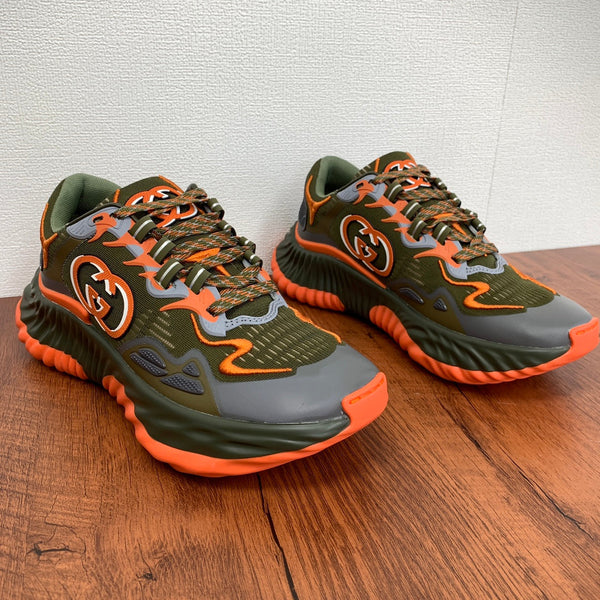 GG Men's Ripple Sneaker Olive Green Orange Mesh 536986
