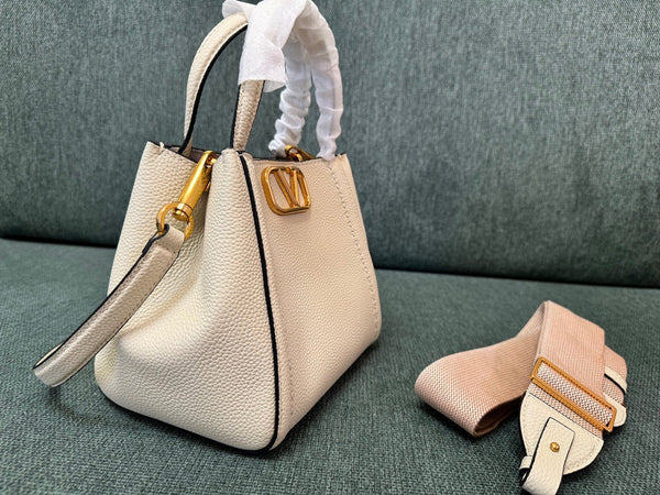 VALENTINO small 19 handbag beige calfskin 538536