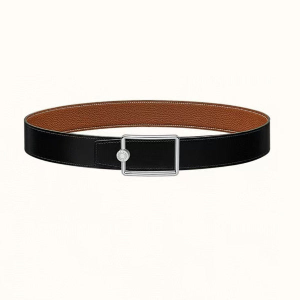 HM Oscar Buckle Belt 38mm Brown Black Leather 187557