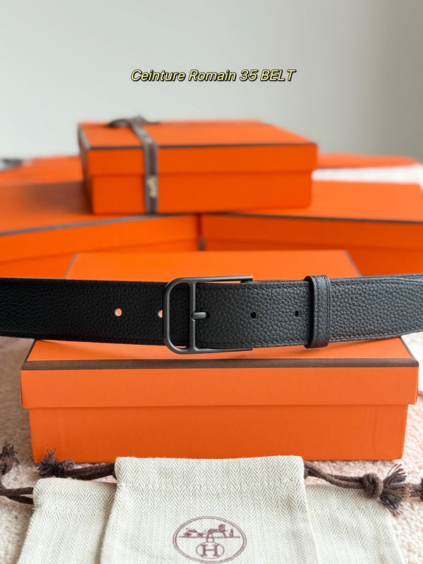 HM 35mm Romain Belt Black Brown Leather 188396