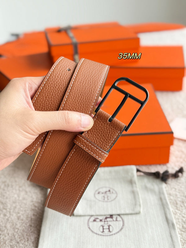 HM 35mm Romain Belt Brown Leather 188395