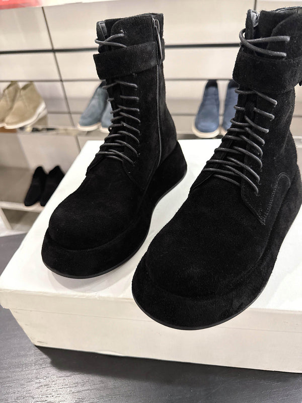 The Row SS2025 Boots With Strap Black Suede 543368