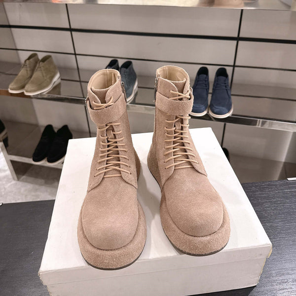 The Row SS2025 Boots With Strap Brown Suede 543369