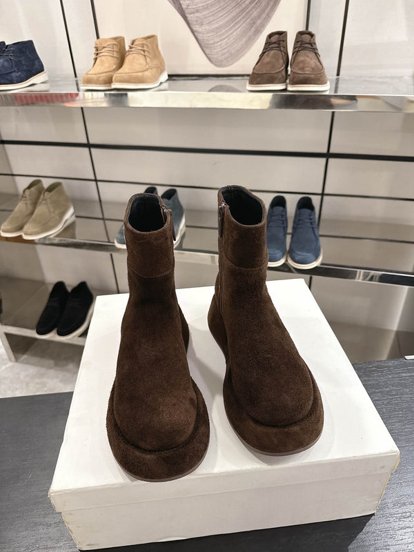 The Row SS2025. Boots  Dark Brown Suede 543373