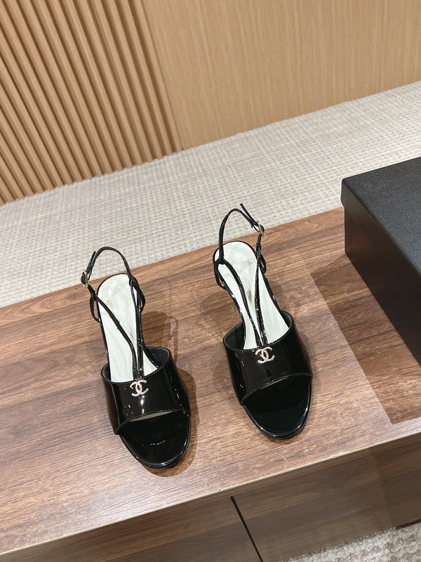 high heel 70 sandals black white patent calfskin