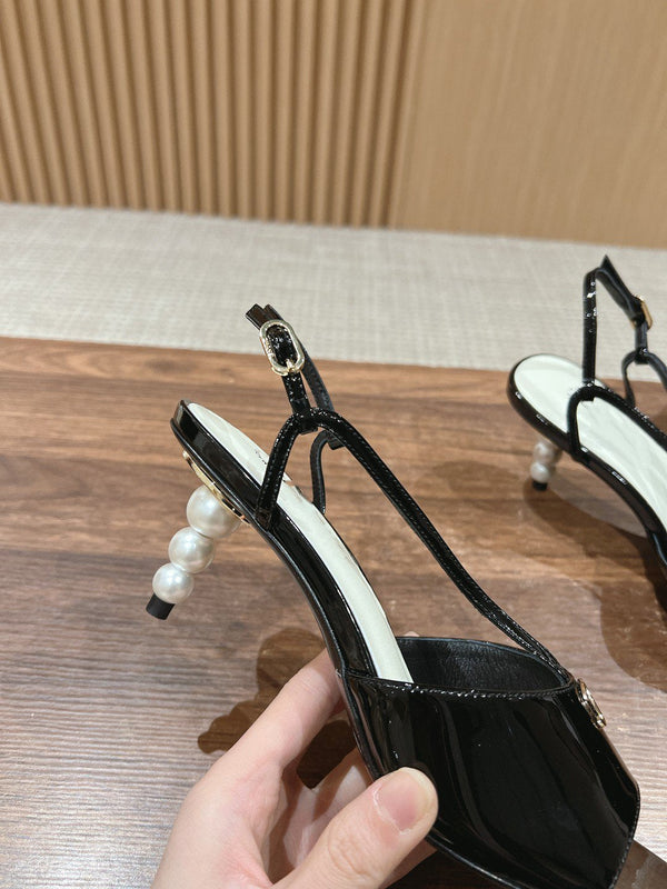 high heel 70 sandals black white patent calfskin