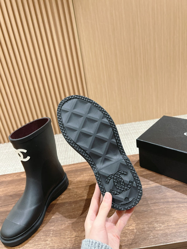 STIVALI DA PIOGGIA CC IN TPU NERO CON LOGO BIANCO