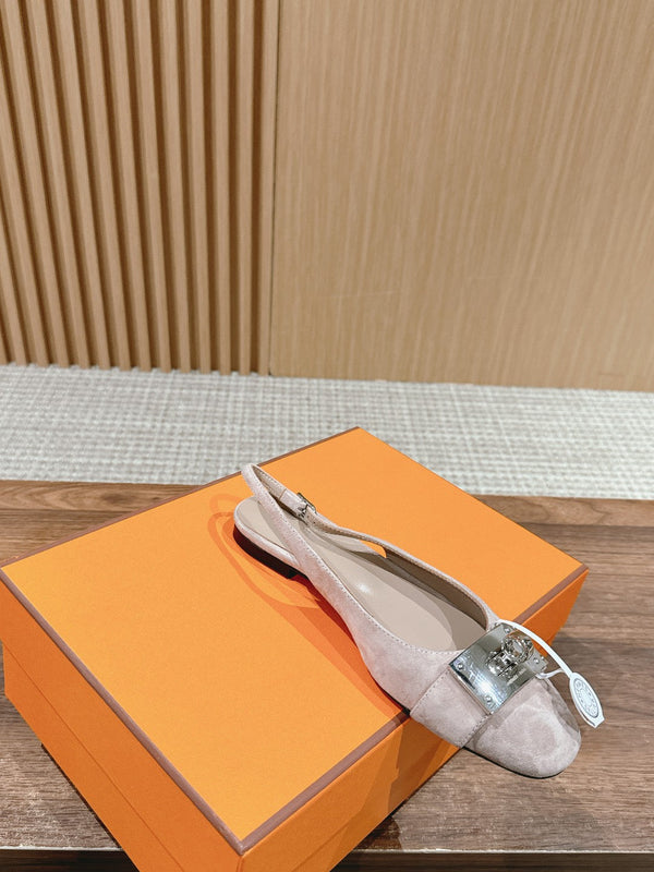 Innocente Slingback Pale Peach Suede Goatskin