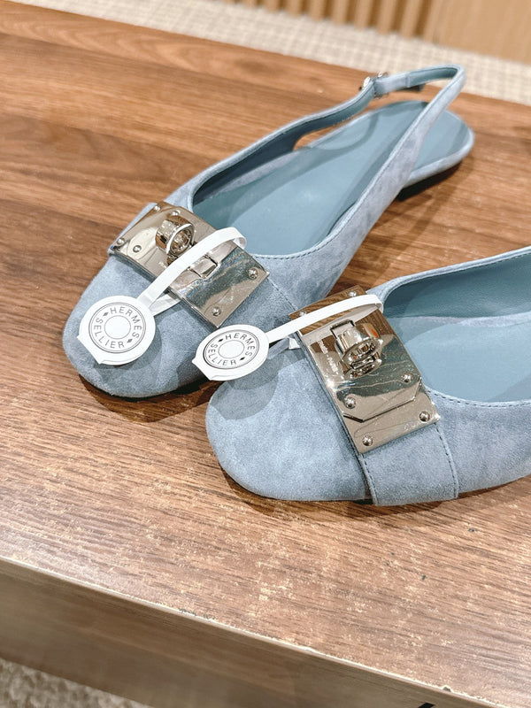 Innocente Slingback Peaceful Blue Suede Goatskin