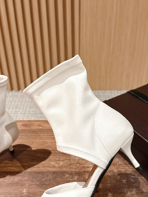 ALAIA ankle boots white leather 386021