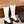 CC 25 Chelsea High Boots With Chain 85mm Black White Calfskin 428215