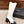 CC 25 Chelsea High Boots With Chain 85mm Black White Calfskin 428215