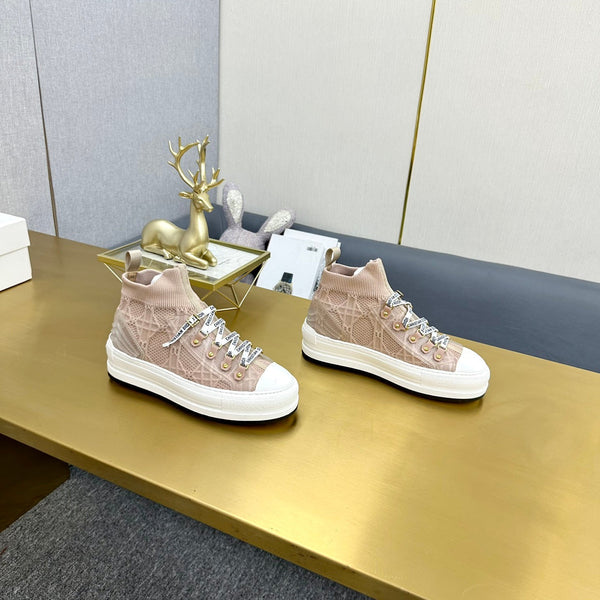 Sneaker Walk'n'Dior in lana Macrocannage color carne e pelle bovina 111935