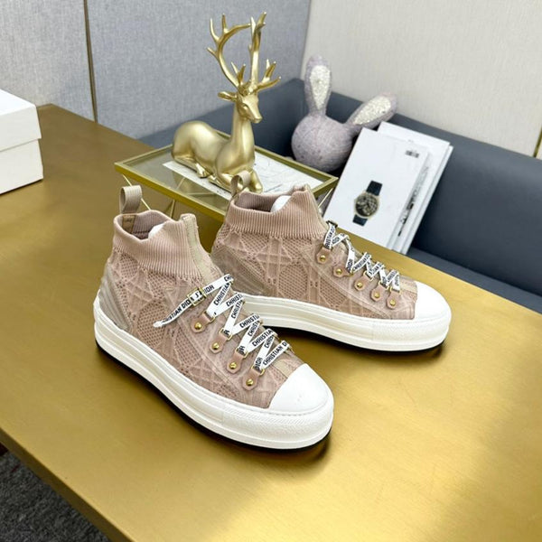 Sneaker Walk'n'Dior in lana Macrocannage color carne e pelle bovina 111935