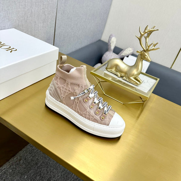 Sneaker Walk'n'Dior in lana Macrocannage color carne e pelle bovina 111935