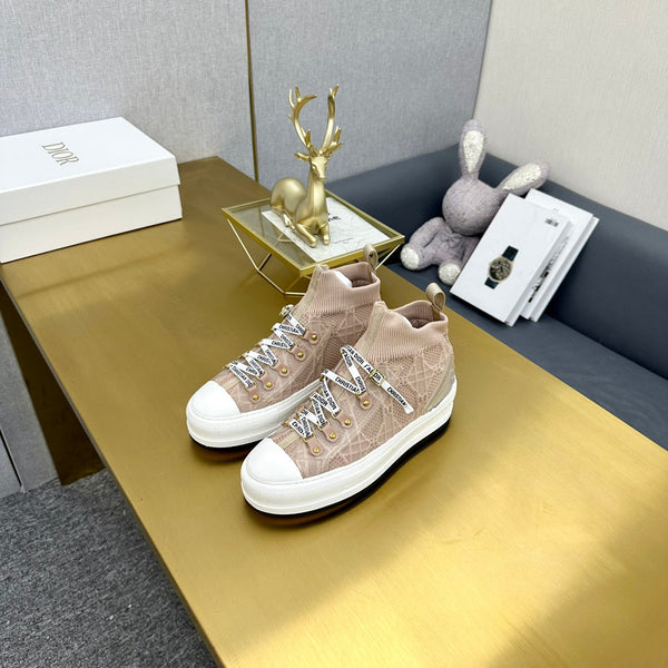 Sneaker Walk'n'Dior in lana Macrocannage color carne e pelle bovina 111935