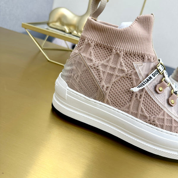 Sneaker Walk'n'Dior in lana Macrocannage color carne e pelle bovina 111935