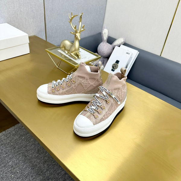 Sneaker Walk'n'Dior in lana Macrocannage color carne e pelle bovina 111935