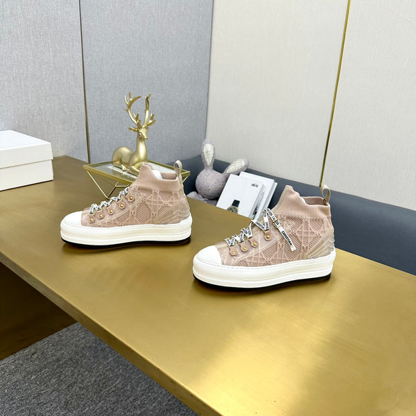 Sneaker Walk'n'Dior in lana Macrocannage color carne e pelle bovina 111935