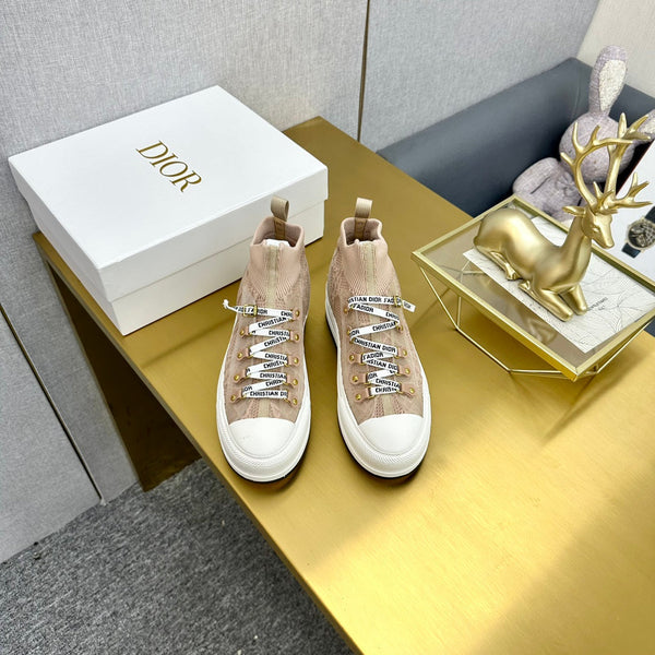 Sneaker Walk'n'Dior in lana Macrocannage color carne e pelle bovina 111935
