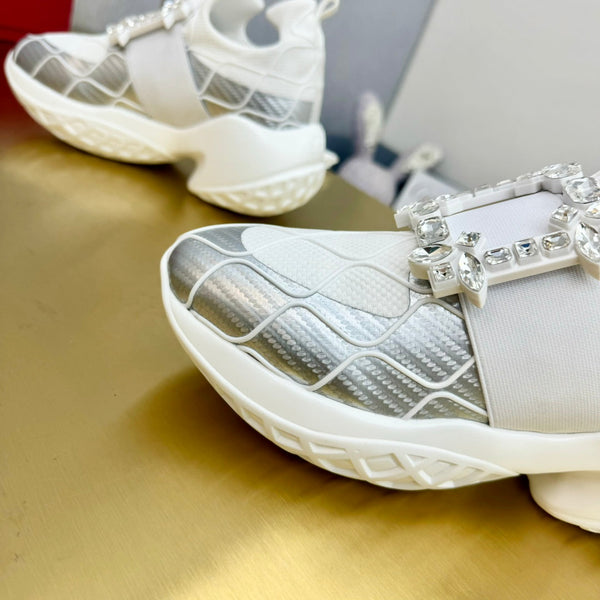 Viv Sneaker Argento Bianco Pelle Verniciata 342404
