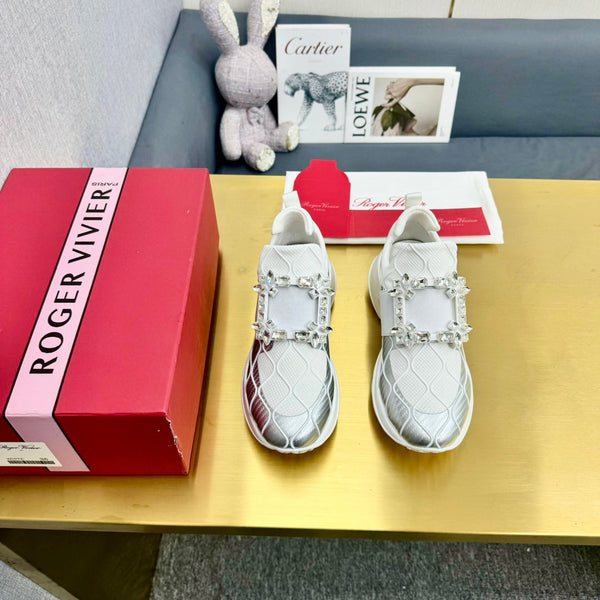 Viv Sneaker Argento Bianco Pelle Verniciata 342404