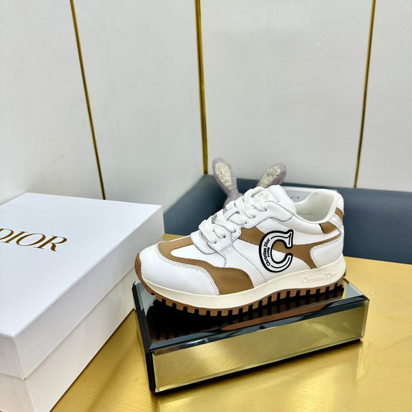 CD C'est Dior Sneaker White Mix Brown Cowhide  111734